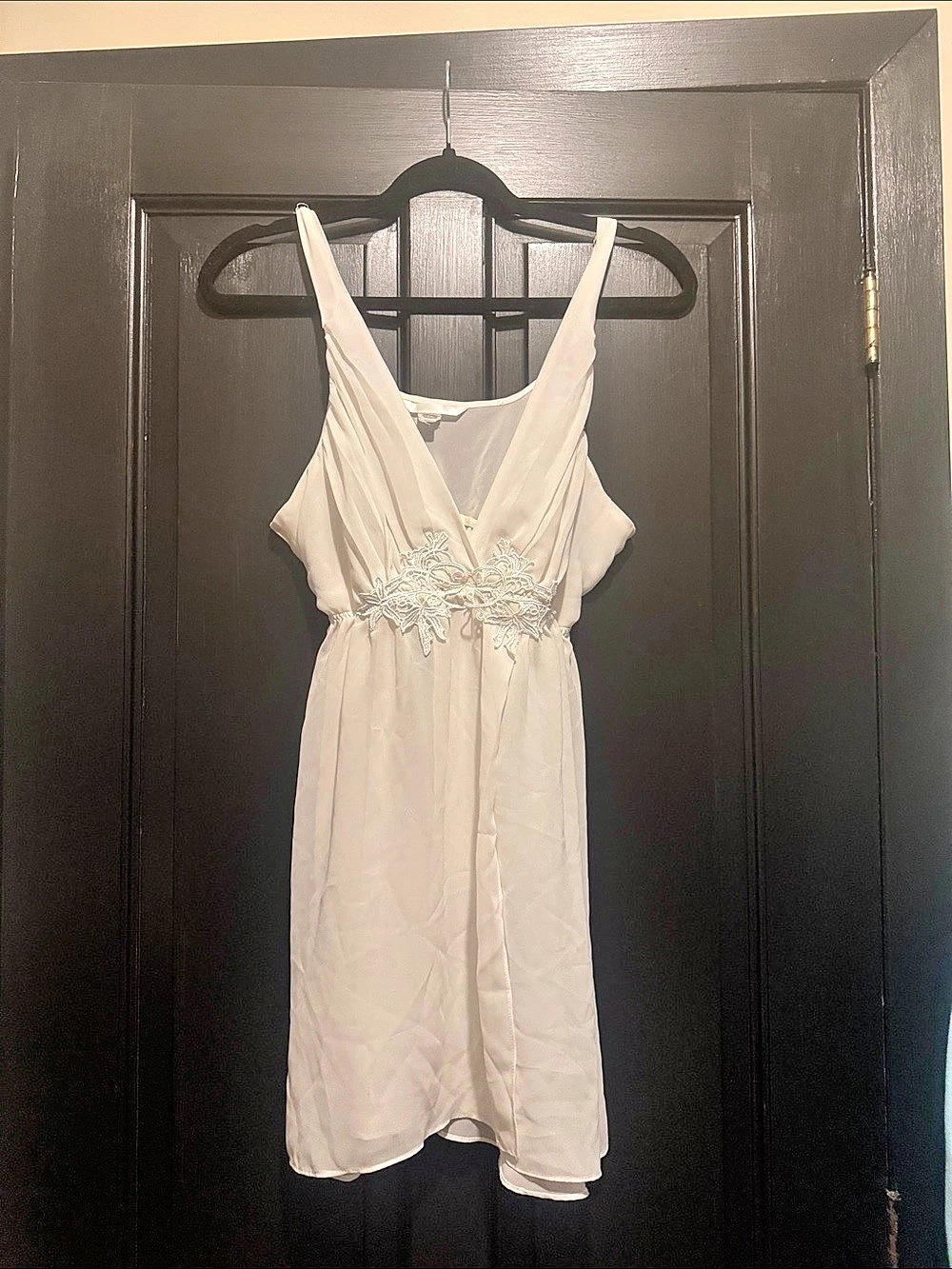 White Lace Waist Detail Dress Size Large